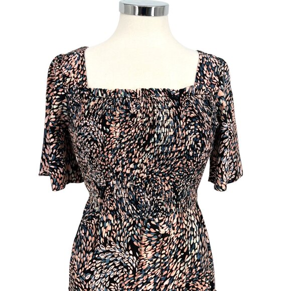 Lovestitch Floral Maxi Dress Square Neck Flutter Sleeve Multi Size Small NWT - Picture 2 of 14